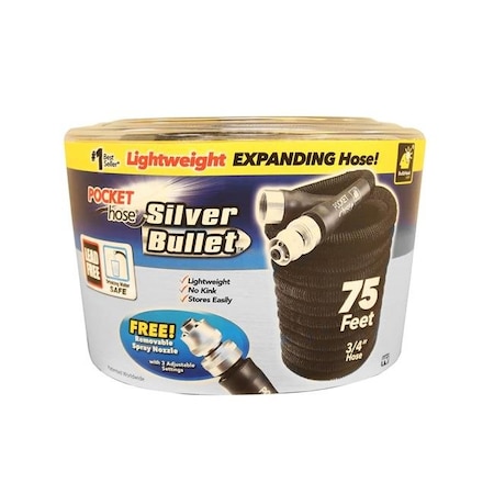 Telebrands Corp Telebrands 253333 75 ft. As Seen On TV Silver Bullet Pocket Hose 253333